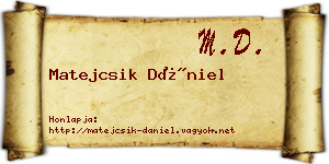 Matejcsik Dániel névjegykártya